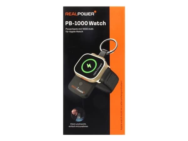 RealPower 495956, 1000 mAh, Trådløs opladning, Sort