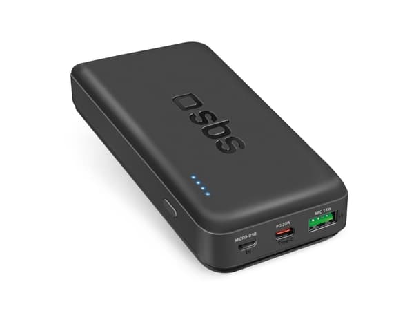 Powerbank SBS TTBB20000PD20K 20000 mAh 20W PD USB-C, USB-A, Micro-USB - svart