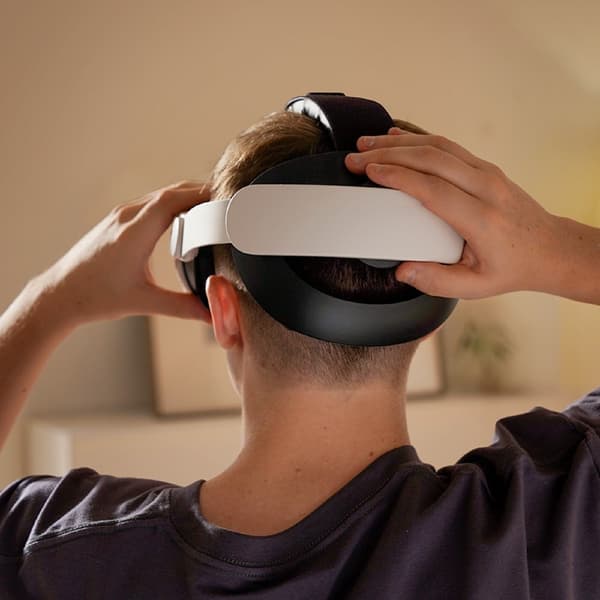 For Meta Quest 3/3S hodestropp VR-hodesett Myk putehodebånd Trykkreduserende