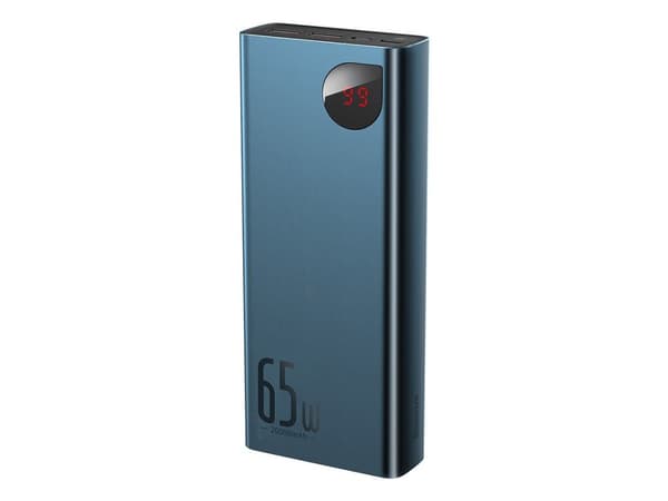 Baseus Adaman, 20000 mAh, Lithium polymer (LiPo), Quick Charge 4+, 65 W, Blå