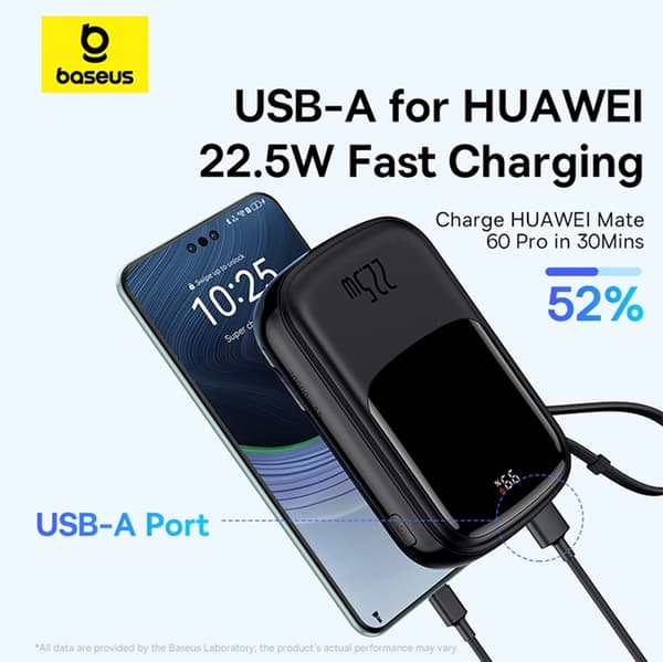 Baseus Powerbank 10000mAh 22.5W Qpow Pro Plus - Svart