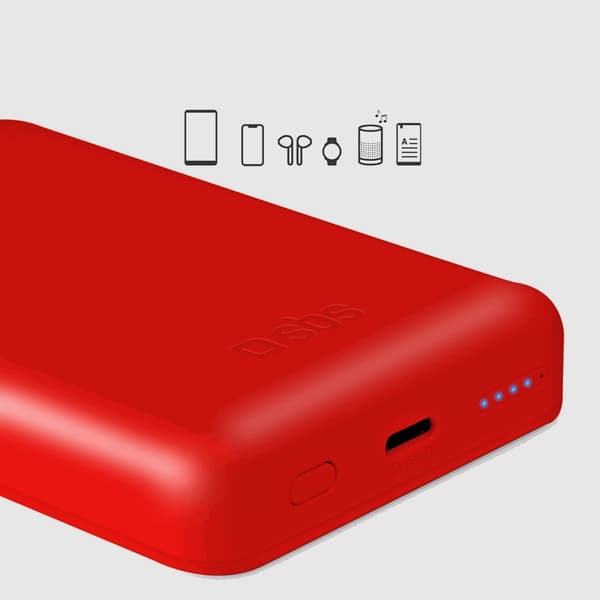 SBS MagSafe Trådlös Power Bank 5000 mAh USB-C - Röd