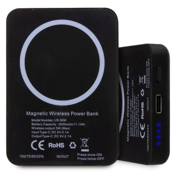 Karl Lagerfeld Trådlös Magsafe Powerbank 3000mAh 5W Ikonik - Svart