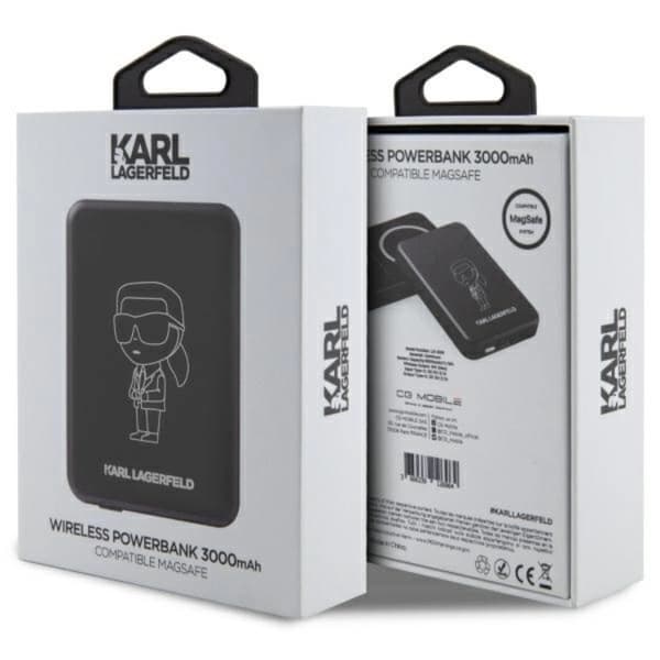 Karl Lagerfeld Trådlös Magsafe Powerbank 3000mAh 5W Ikonik - Svart