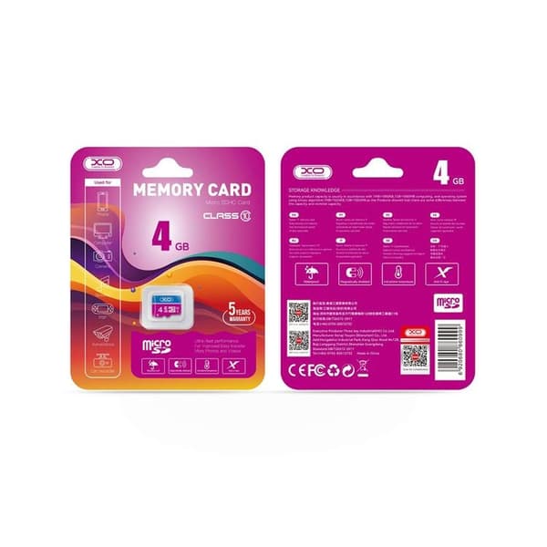 XO Minneskort 4GB microSDHC Class 10