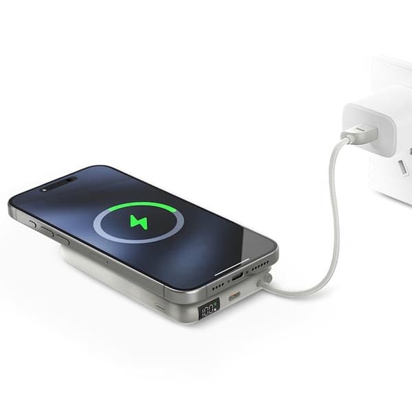 Bazic Fusion MagSafe PowerBank 10000mAh med USB-C Kabel - Grå