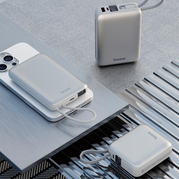 Bazic Fusion MagSafe PowerBank 10000mAh med USB-C Kabel - Grå