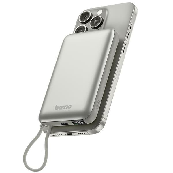 Bazic Fusion MagSafe PowerBank 10000mAh med USB-C Kabel - Grå