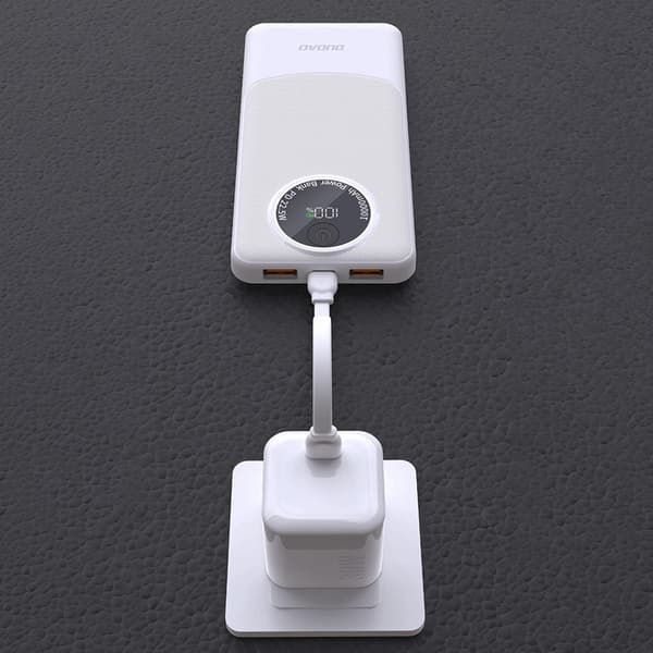 Dudao Powerbank 10000mAh 22.5W K12 PD USB-A/USB-C - Vit/Grå