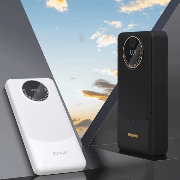 Dudao Powerbank 10000mAh 22.5W K12 PD USB-A/USB-C - Vit/Grå
