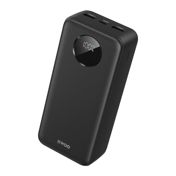 BWOO Powerbank 30000mAh 22.5W med LCD-skärm - Svart