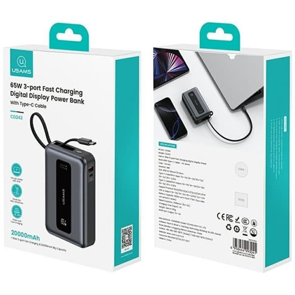 USAMS Powerbank 20000mAh 65W XH Series - Tarnish