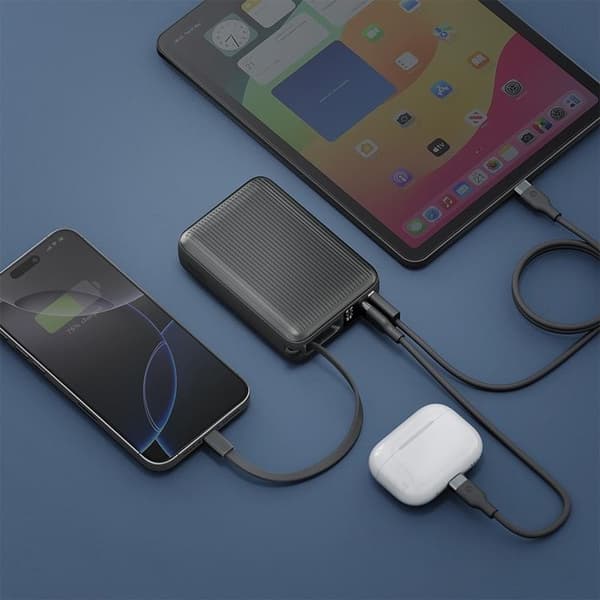 Energea PowerBank 20000mAh 45W USB-C Kabel - Grå
