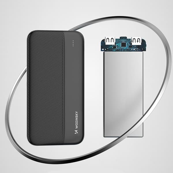 Wozinsky Powerbank 10000mAh Li-Po 2xUSB-A - Svart