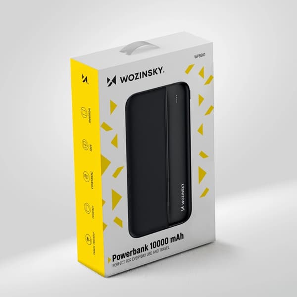 Wozinsky Powerbank 10000mAh Li-Po 2xUSB-A - Svart