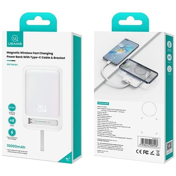 USAMS Magnetisk Trådlös Powerbank 10000mAh CD219 XM- Rosa