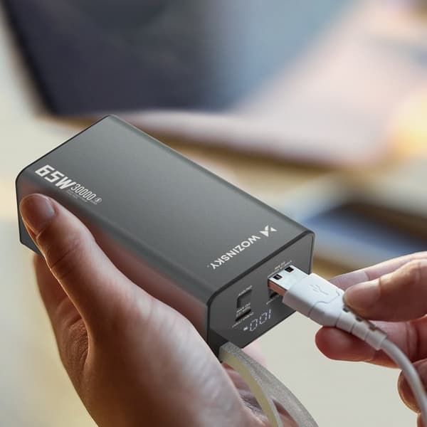 Wozinsky Powerbank 30000mAh 65W 2xUSB-C 1xUSB-A - Svart