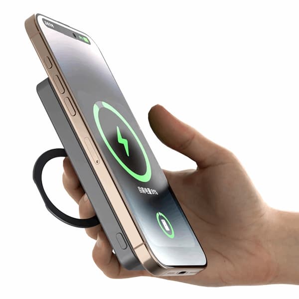 Dudao Magsafe Powerbank 10000mAh 22.5W K28 PD Ringstativ - Grå