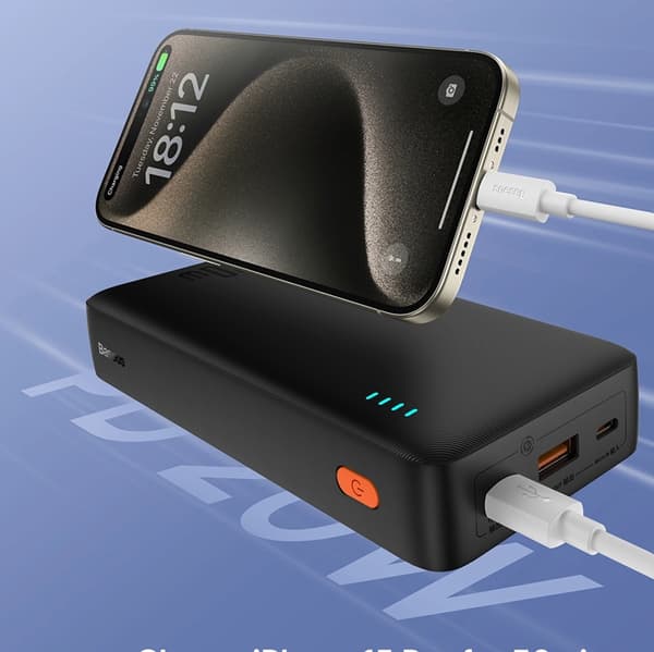 Baseus Powerbank 20000 mAh 20W Med USB-A Till USB-C Kabel - Blå