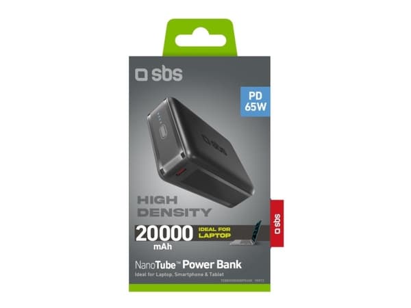 SBS TEBB20000HDPD65K, 20 mAh, Adaptive Fast Charging, 65 W, Sort