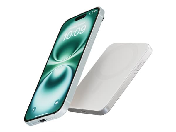 Zens Slim Qi2 Al Powerbank 5000mAh Valkoinen