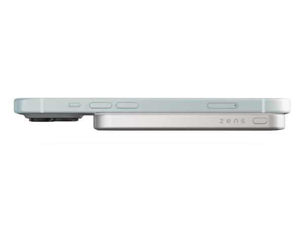 Zens Slim Qi2 Al Powerbank 5000mAh Valkoinen