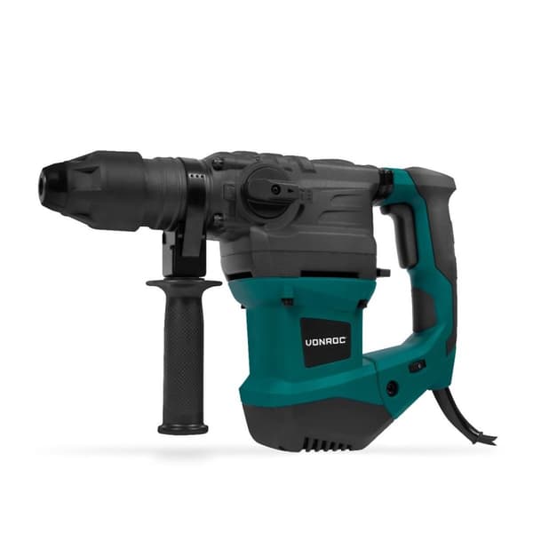 VONROC Borehammer - 1500W - Rotation - Pneumatisk - 6 Joule | Metal gearkasse | SDS plus | Inkl. Borehoved og Tilbehør