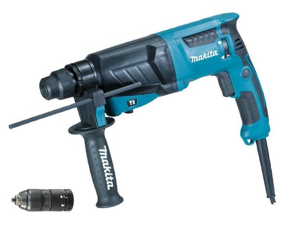 MAKITA SDS-PLUS hammerboremaskine med smedemulighed 800W 2,4J + EKSTRA HÅNDTAG HR2630T