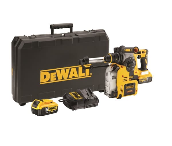 DEWALT BORR- OCH KICKNINGSHAMMER SDS-PLUS 18V DCH275P2 + DAMMINSAMLINGSSYSTEM DCH275P2