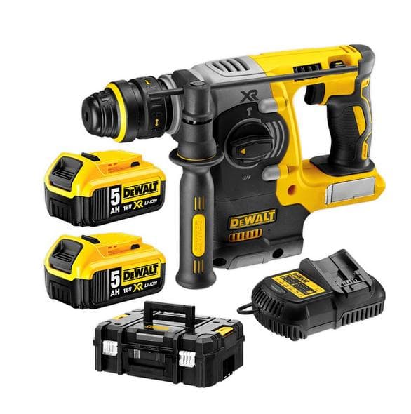 DEWALT-PORAUS- JA PAIKKUVAAMRI SDS-PLUS 18V 2.1J 2 x 5.0Ah XR LI-ION HARJATON + DCH274P2T VARSI