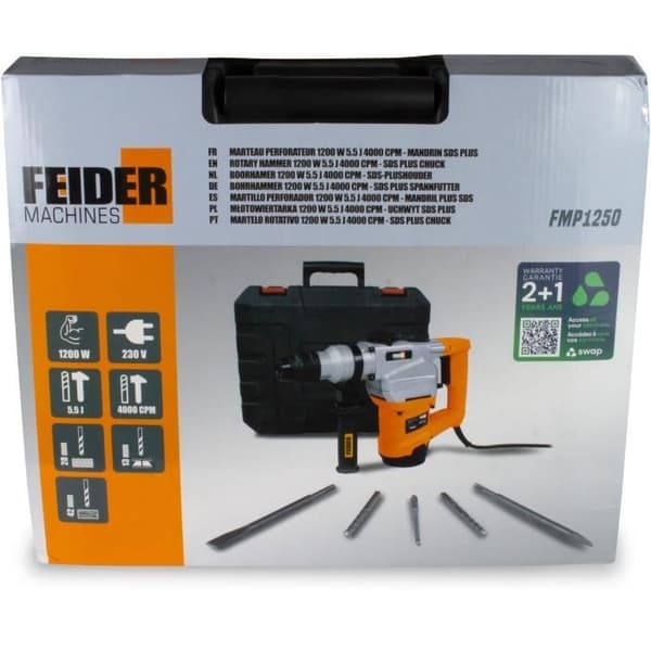 Borrhammare - FEIDER - FMP1250 - 1200 W - 5,5 J - SDS Plus chuck