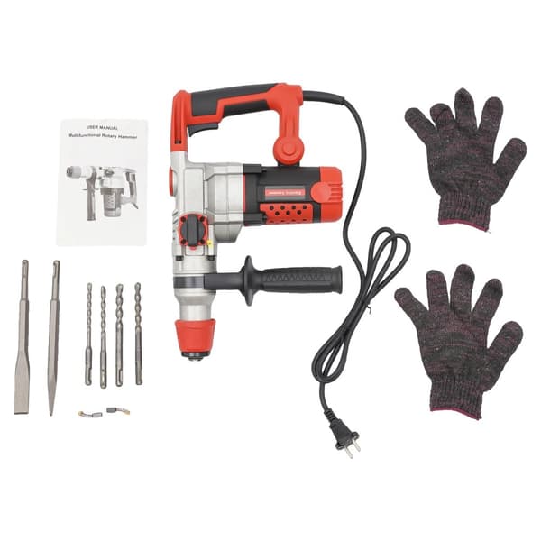 Elektrisk Hammer, 2200W Effekt, 0-930 omdr./min Hastighed,Rød, EU