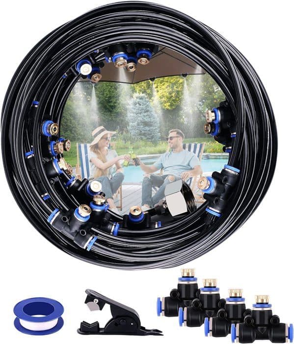 20 m utomhus dimsystem bevattningskit med 23 dimmunstycken med T-skarv, kylsystem.[Q1141]