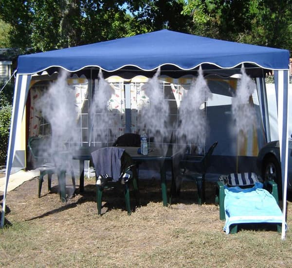 O'FRESH Outdoor Terrace Fogger 6m - Pergola Parasoll Växthus - 6 mässingsmunstycken - Utomhusluftkonditionering - Motverkar mygg