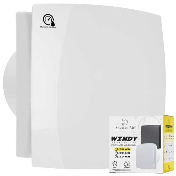 Badeværelsesventilator WINDY 100 H+T WHITE