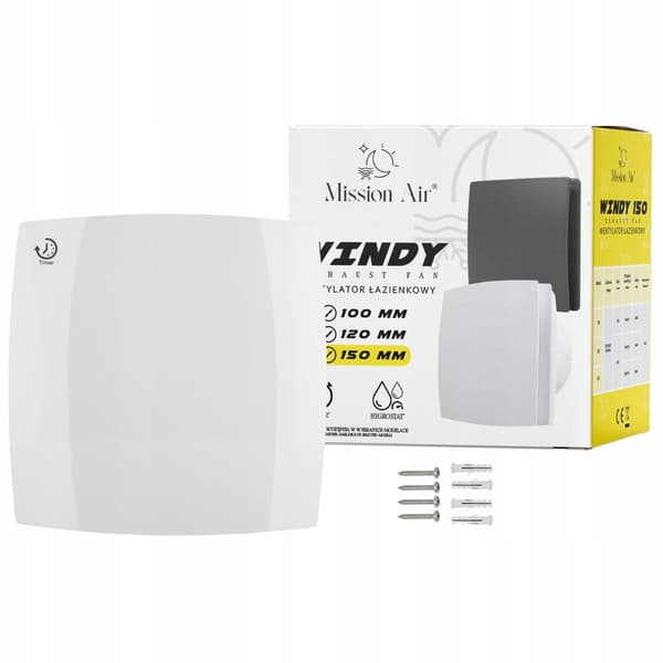 Kylpyhuoneen tuuletin WINDY 150 T WHITE