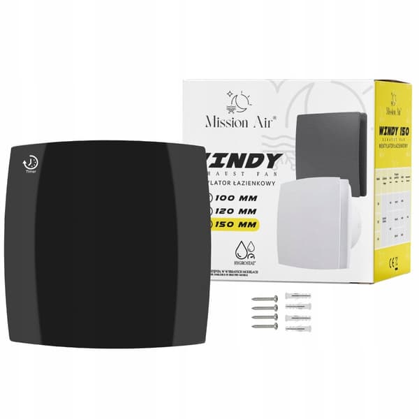 Badeværelsesventilator WINDY 150 T SORT