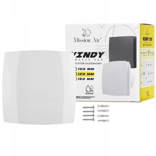 Kylpyhuoneen tuuletin WINDY 120 S WHITE