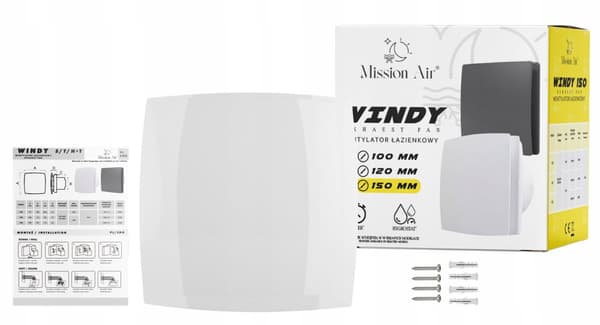 Badrumsfläkt WINDY 150 S WHITE