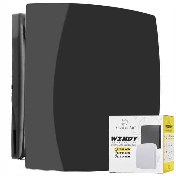 Kylpyhuoneen tuuletin WINDY 100 S BLACK