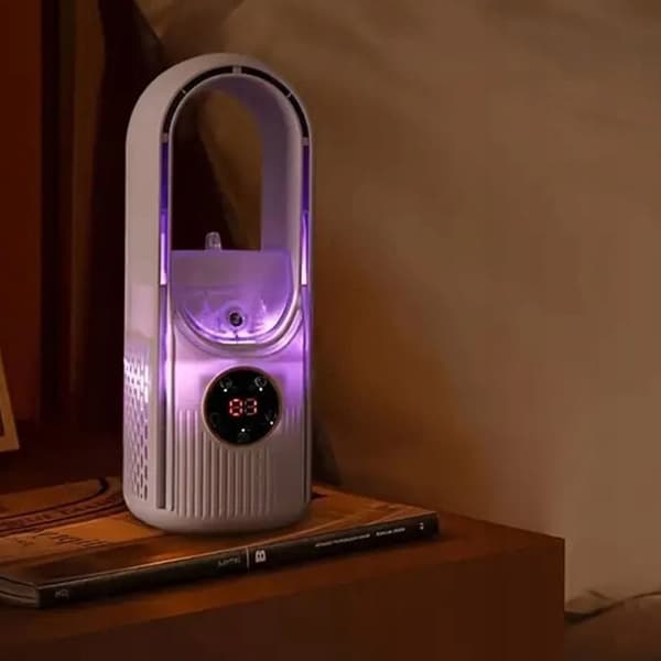 Bladlös Bordsfläkt med Luftfuktare USB RGB