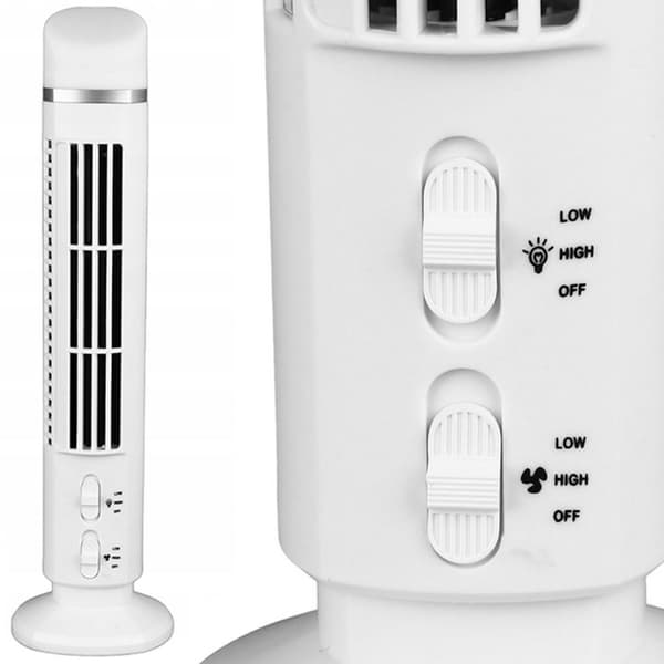 Bladeless Tower ventilator Bordventilator 38cm Hvid