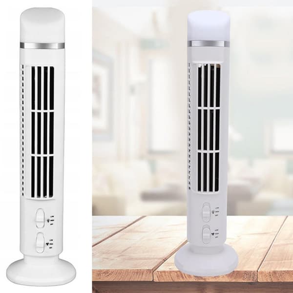 Bladeless Tower ventilator Bordventilator 38cm Hvid