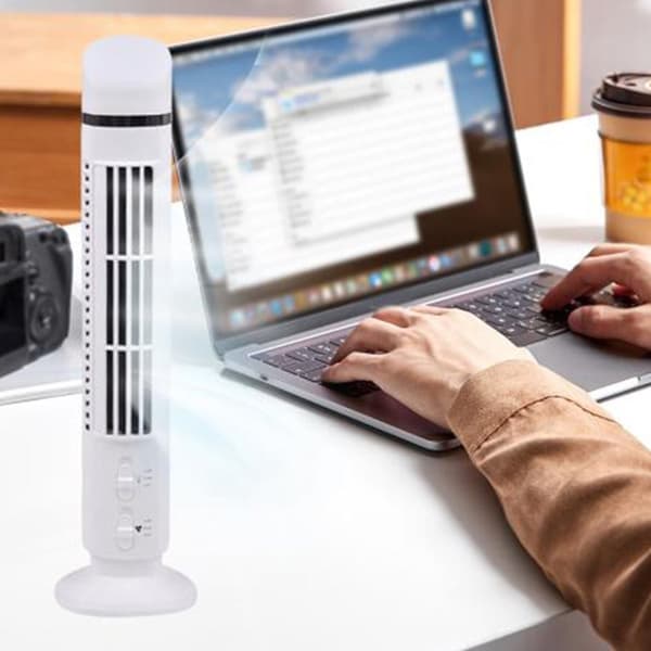 Bladeless Tower ventilator Bordventilator 38cm Hvid