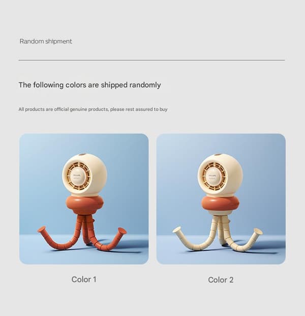 Philips Avent Octopus bärbar fläkt - Barnvagn USB-fläkt utan blad, laddningsbar nattlampa med klämma, barnvagn utomhusartikel - slumpmässiga färger