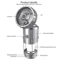 Miniatyrbild 10 av 11: OBOSOE Bärbar Handfläkt/fläkt med Turboeffekt med Bluetooth – Solcellsdriven campinglampa Perfekt för Resor och Utomhusaktiviteter