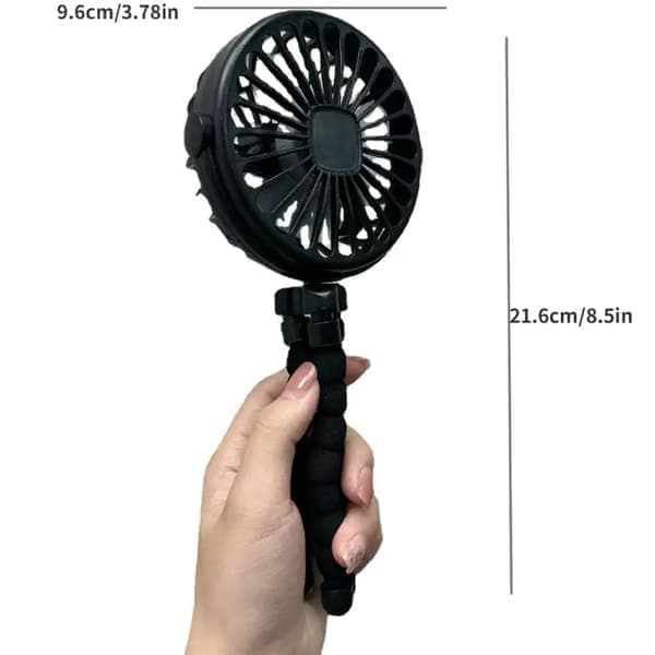 OBOSOE Fleksibel klapvognsventilator – Bærbar ventilator med batteri, genopladelig med 3 hastigheder, til klapvogn, seng eller kontor