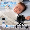 Miniatyrbillede 2 af 7: Lollanda Klapvognsventilator – Genopladelig Bærbar Ventilator med Batteri Sort