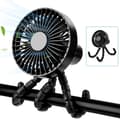 Miniatyrbillede 1 af 7: Lollanda Klapvognsventilator – Genopladelig Bærbar Ventilator med Batteri Sort