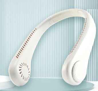 OBOSOE  Portabel Handfläkt ,Halsfläkt med Turboeffekt  – Justerbar i 3 Hastigheter, Handsfree Fläkt för Sommar och Resor Vit